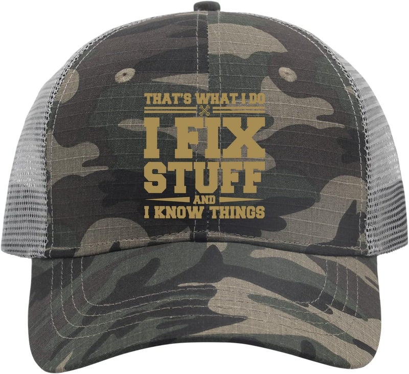 ACEMIRE That's What I Do I Fix Stuff and I Know Things Dad Hats for Men Graphic Baseball Cap Adjustable - Image 1